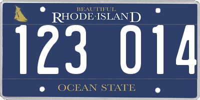 RI license plate 123014