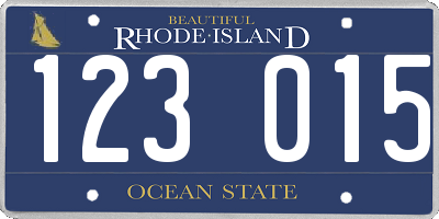 RI license plate 123015