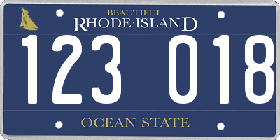 RI license plate 123018