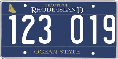 RI license plate 123019