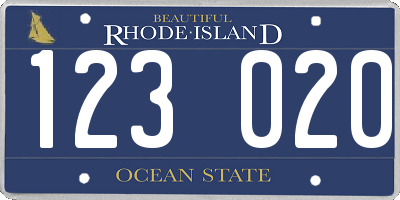 RI license plate 123020