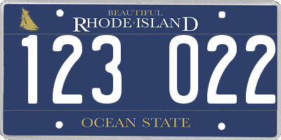RI license plate 123022