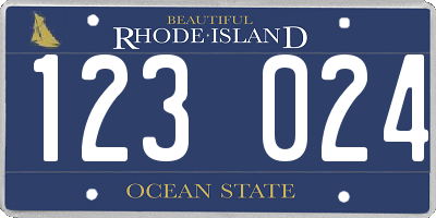 RI license plate 123024