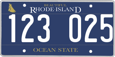RI license plate 123025