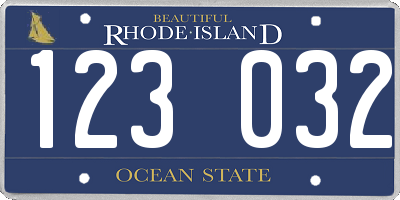 RI license plate 123032