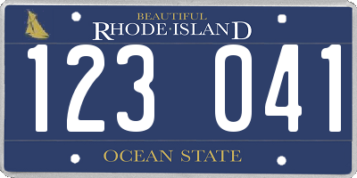 RI license plate 123041