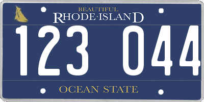 RI license plate 123044