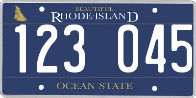 RI license plate 123045