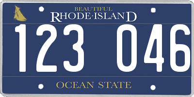 RI license plate 123046