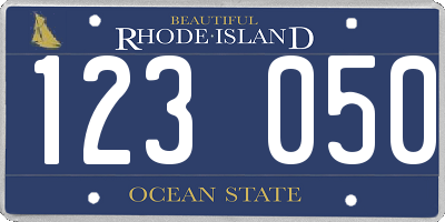 RI license plate 123050