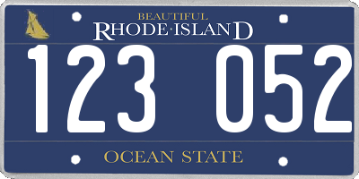 RI license plate 123052