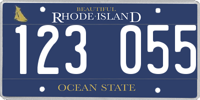 RI license plate 123055
