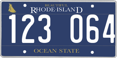RI license plate 123064