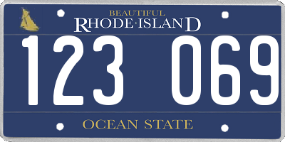 RI license plate 123069