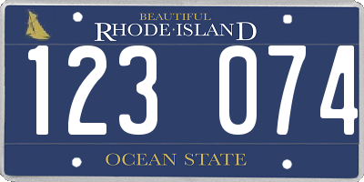 RI license plate 123074
