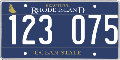 RI license plate 123075