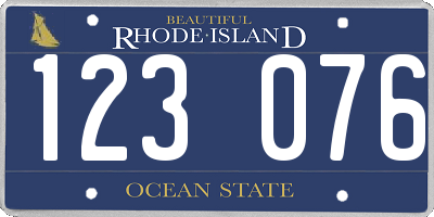 RI license plate 123076