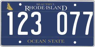 RI license plate 123077