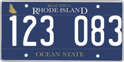 RI license plate 123083