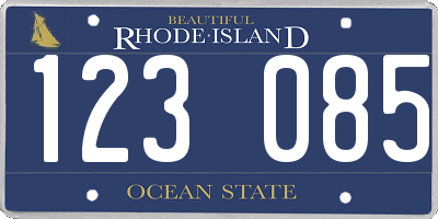 RI license plate 123085