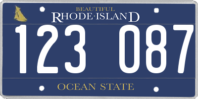RI license plate 123087