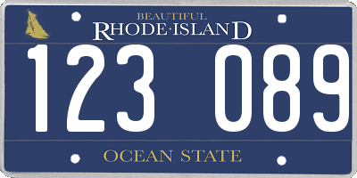RI license plate 123089