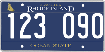 RI license plate 123090