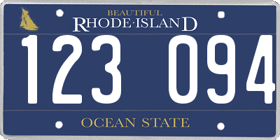 RI license plate 123094