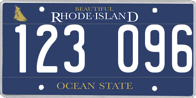 RI license plate 123096