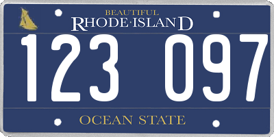 RI license plate 123097
