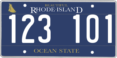 RI license plate 123101