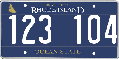 RI license plate 123104