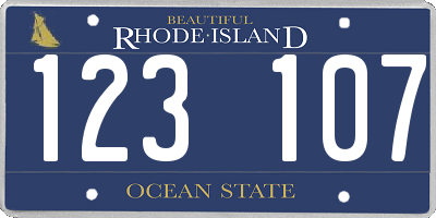 RI license plate 123107