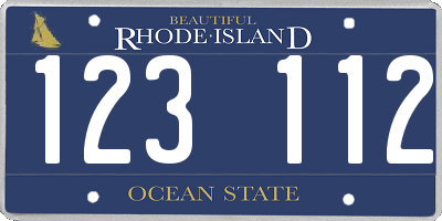 RI license plate 123112