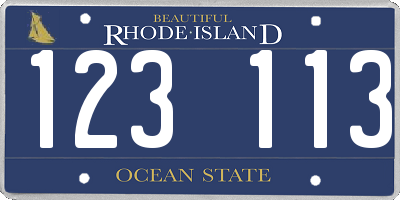 RI license plate 123113