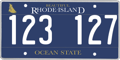 RI license plate 123127