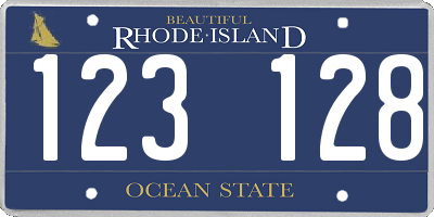 RI license plate 123128
