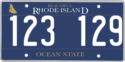 RI license plate 123129