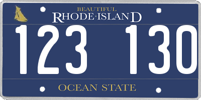RI license plate 123130