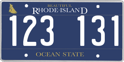 RI license plate 123131