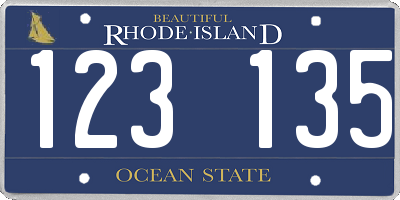 RI license plate 123135
