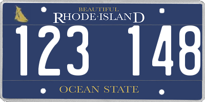 RI license plate 123148
