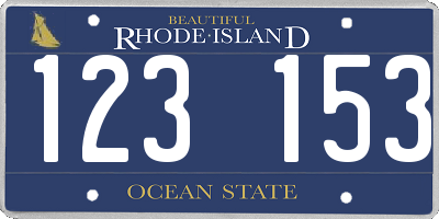 RI license plate 123153