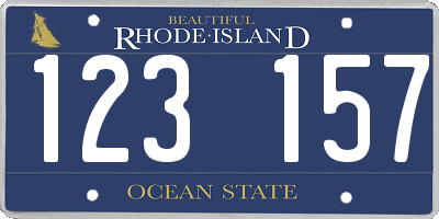 RI license plate 123157