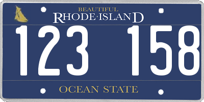 RI license plate 123158