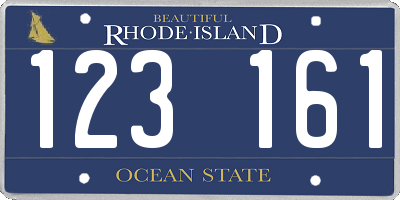 RI license plate 123161