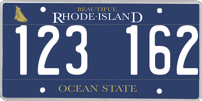 RI license plate 123162
