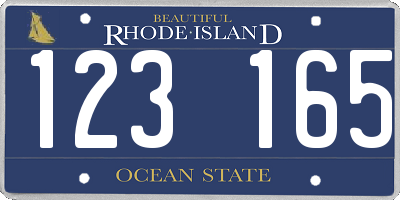 RI license plate 123165