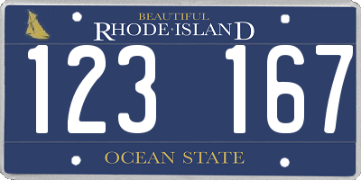 RI license plate 123167