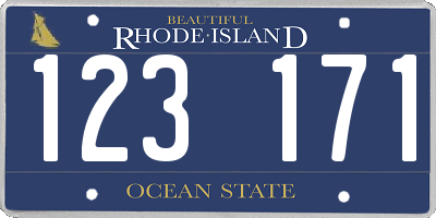 RI license plate 123171
